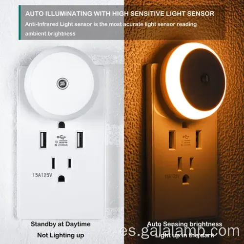 Luz nocturna de inducción blanca inteligente con control táctil